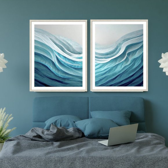 Abstract Art Prints Set of 2 Waves and Beach theme - Christy Mandeville - Picture 5 of 5
